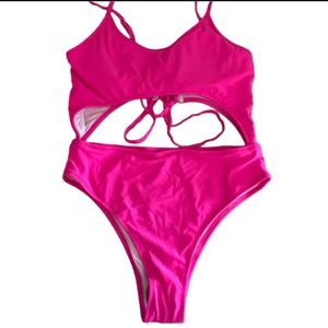 NWT Hot Pink One piece bathing suit swimwear sexy